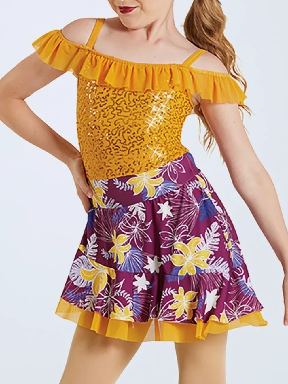 3/$50 Weissman Hawaiian Floral Dance Costume